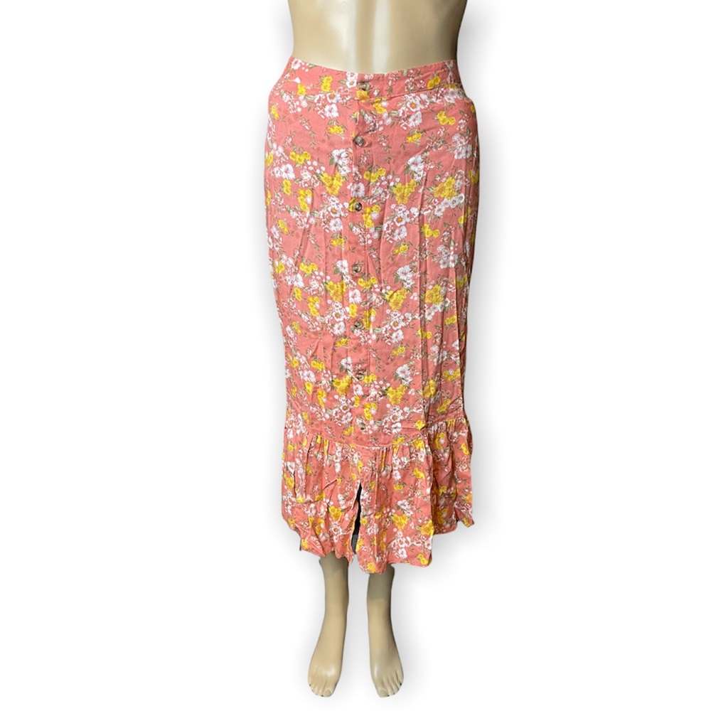 SO Floral Salmon Skirt